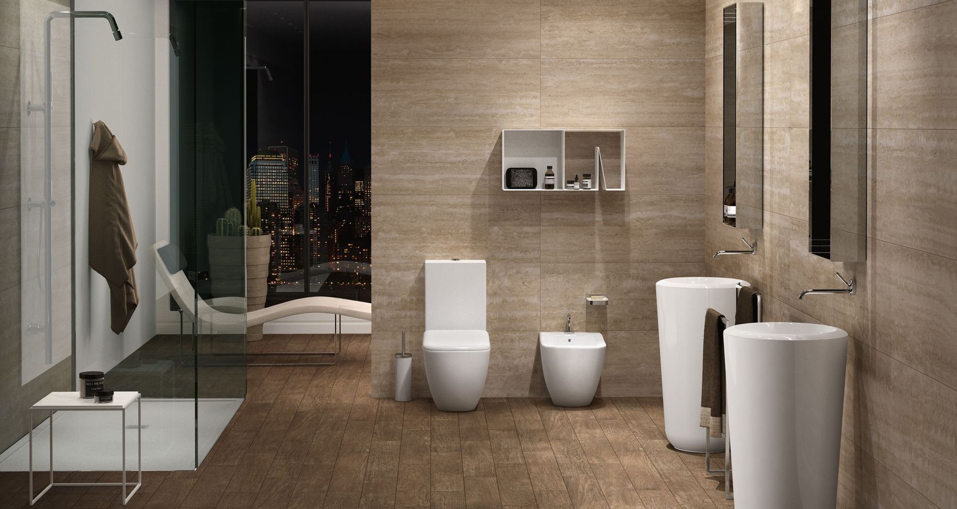 The Fluid Back to Wall Toilet and Bidet by cielo from Casa Italiana.