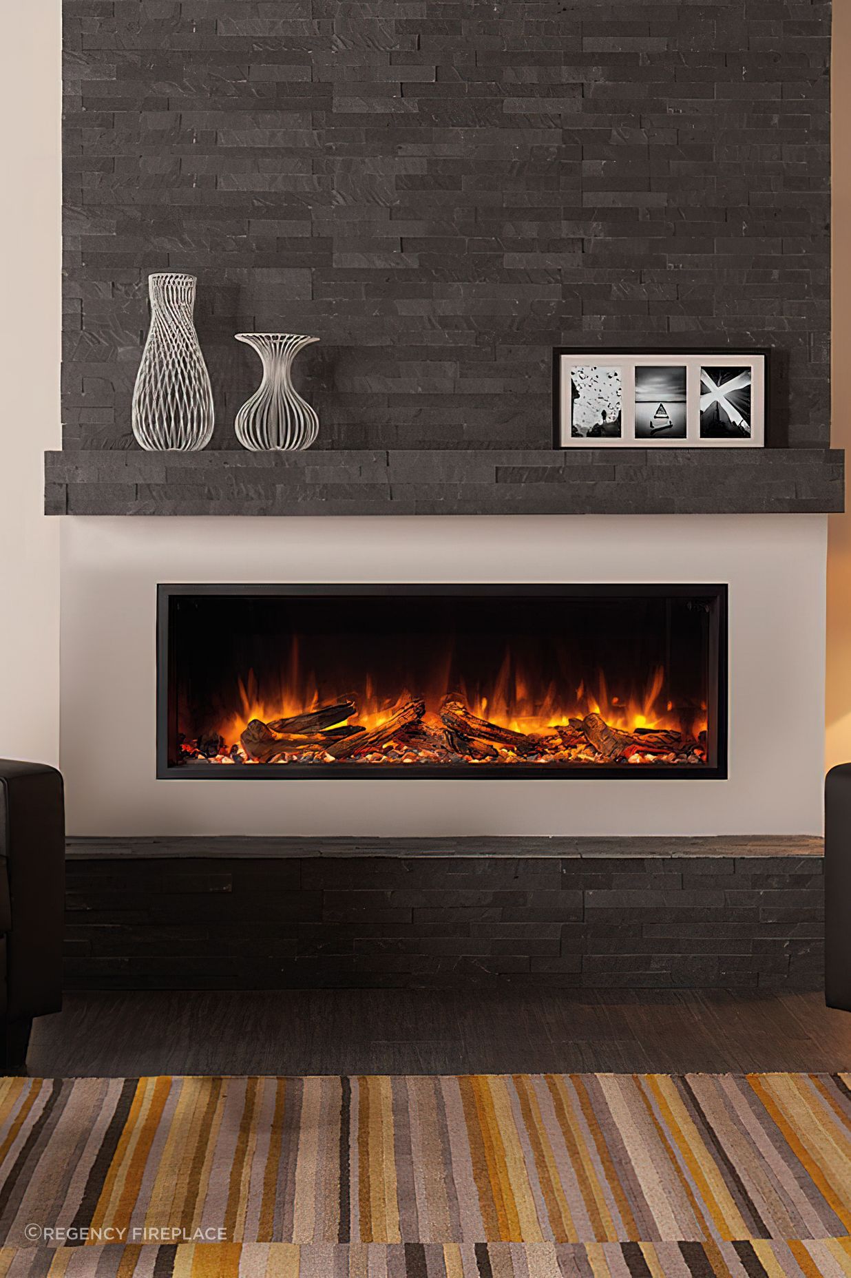 An electric fireplace can be a standout centrepiece in a cosy living space.