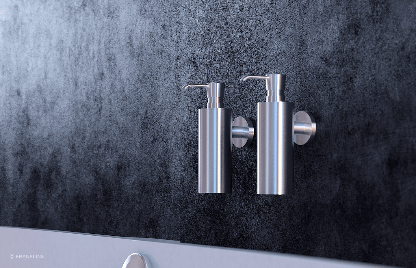 There's no need for unsightly toiletries when you have the Geesa Nemox Stainless Steel Soap Dispensers installed.