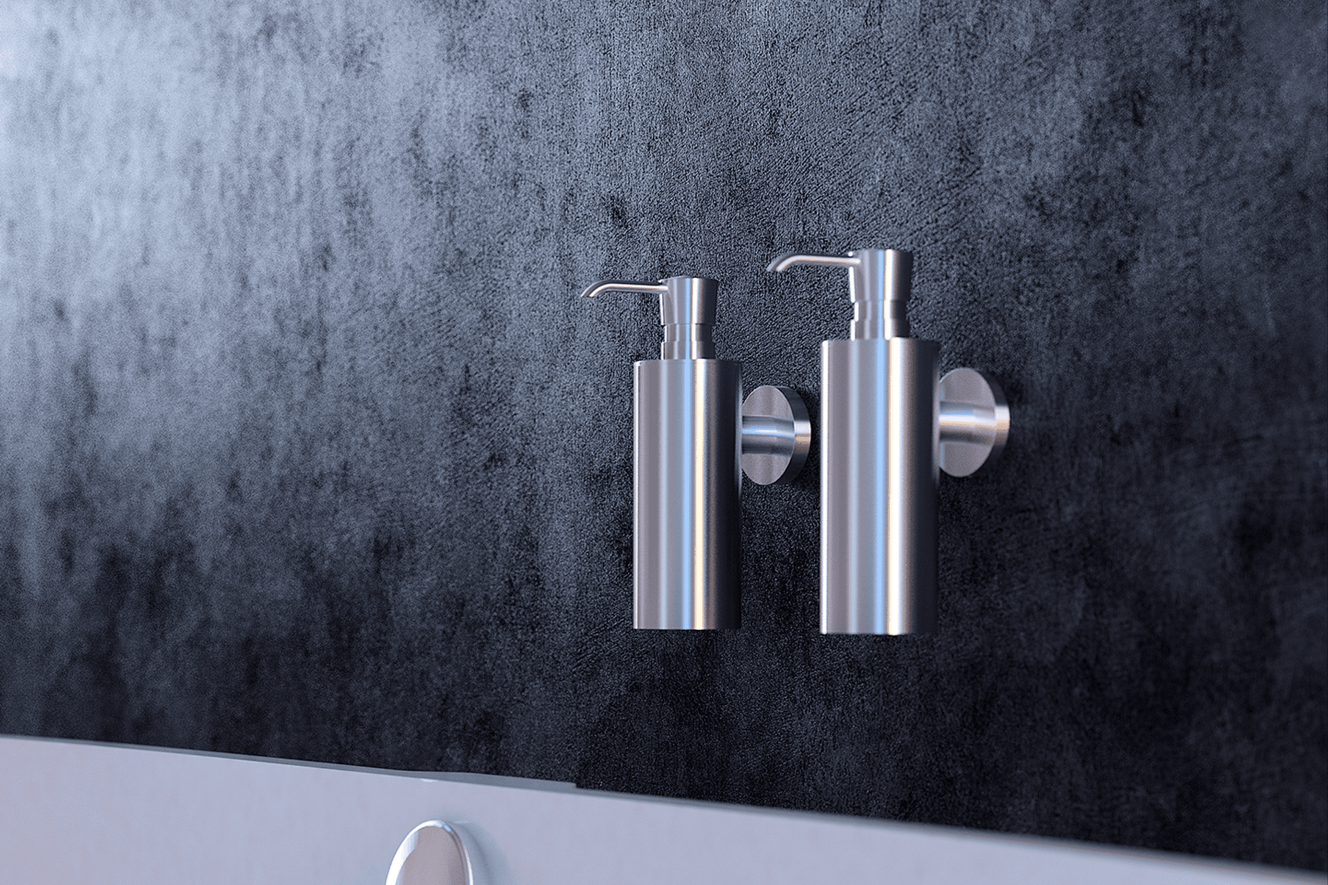 There's no need for unsightly toiletries when you have the Geesa Nemox Stainless Steel Soap Dispensers installed.