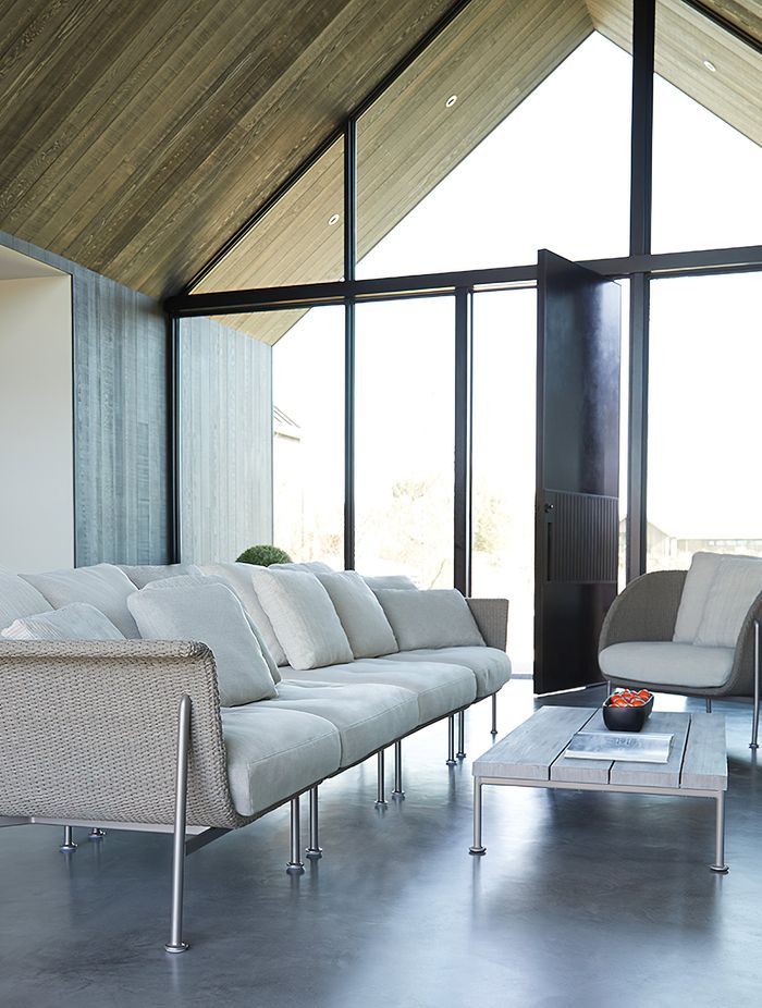 A chaise lounge can sometimes come as part of a wider furniture suite that includes a table and chairs. Featured product: Gina Module Center.