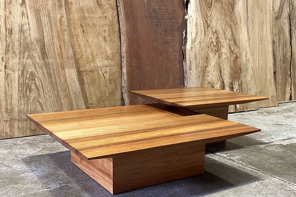 Overlapping surfaces create a striking appearance. Featured product: Kenzo Coffee Table.