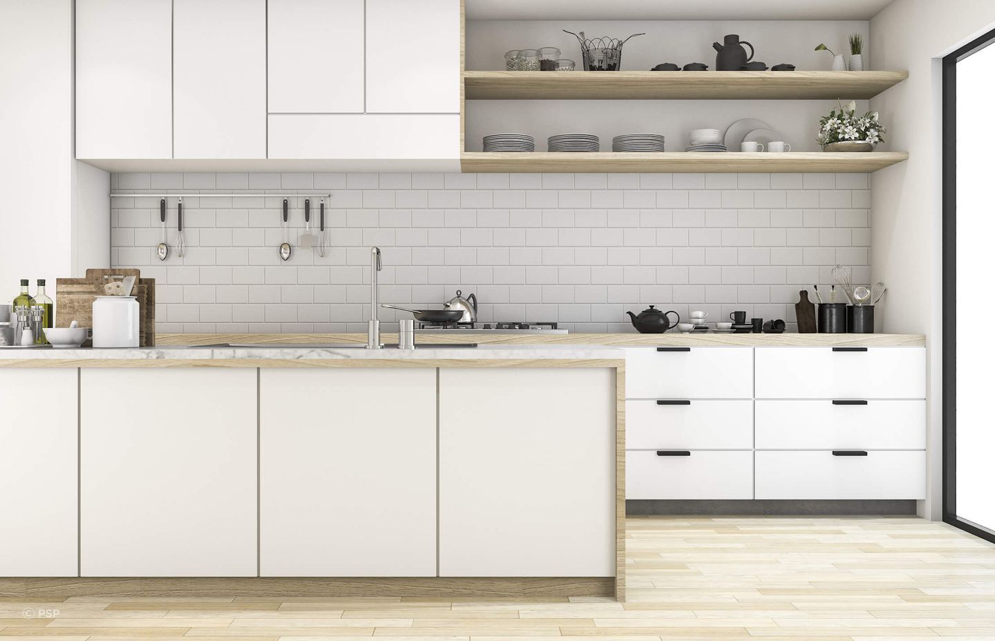 Durable and easy to use, solutions like these HPL Plywood High Pressure Laminate Joinery Panels from PSP make a great choice for a modern kitchen.
