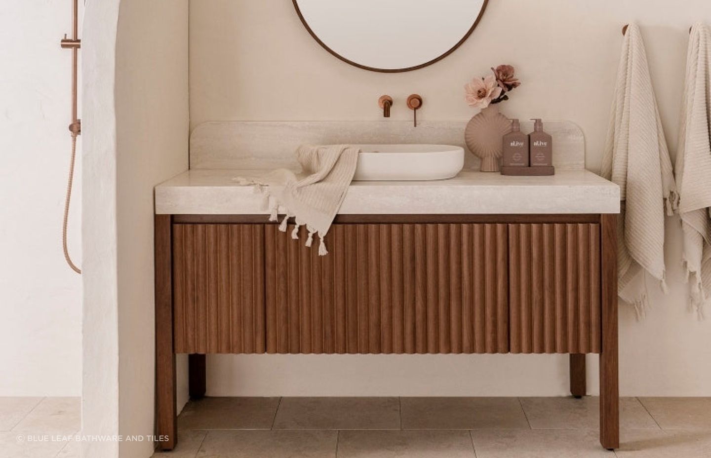 The beautiful ADP Harper Freestanding Vanity
By Blue Leaf Bathware and Tiles affords you great flexibility in placement and bathroom design.