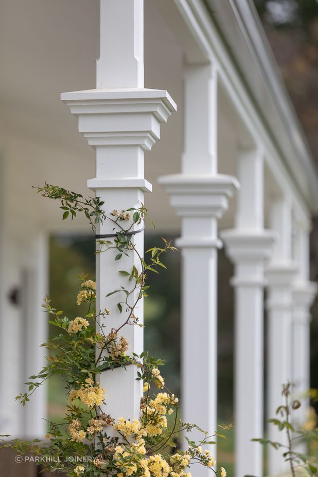 This project saw a beautiful restoration and replacement of veranda posts machined in the factory and fitted on-site by Brittin Builders.