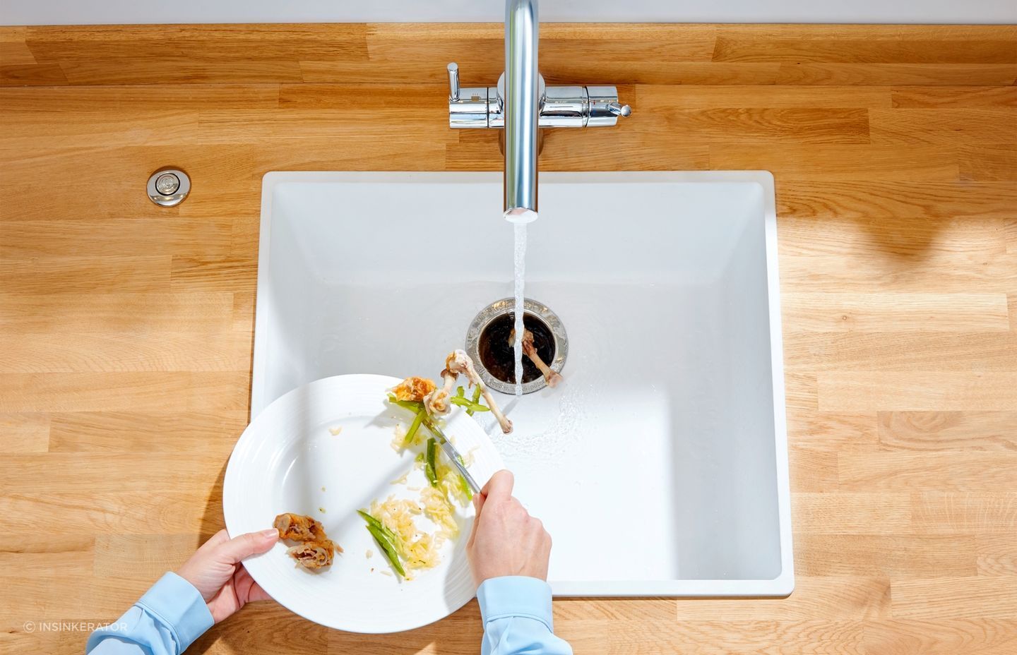 Running a steady stream of cold water during and after you’ve used an InSinkErator is essential for optimal performance.