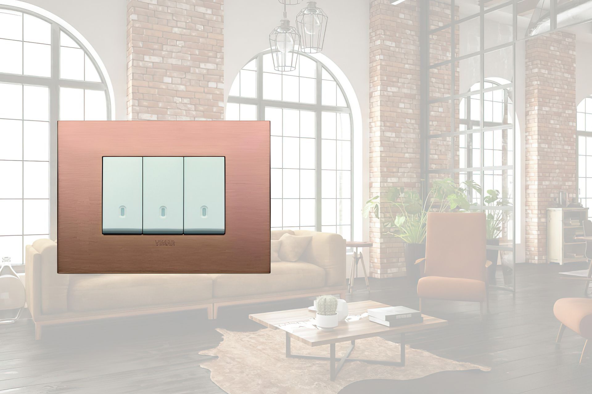 Featured: Vimar Arke Classic – Brushed Copper 3 Gang Switch