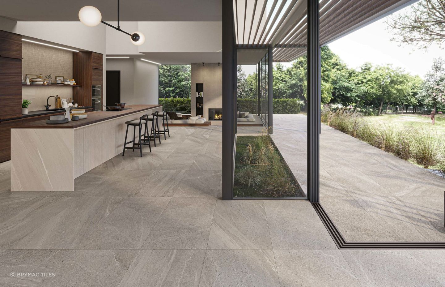 The Journey Stone Look Tile by Ceramiche Piemme comes in large format options which helps enhance the feeling of spaciousness.