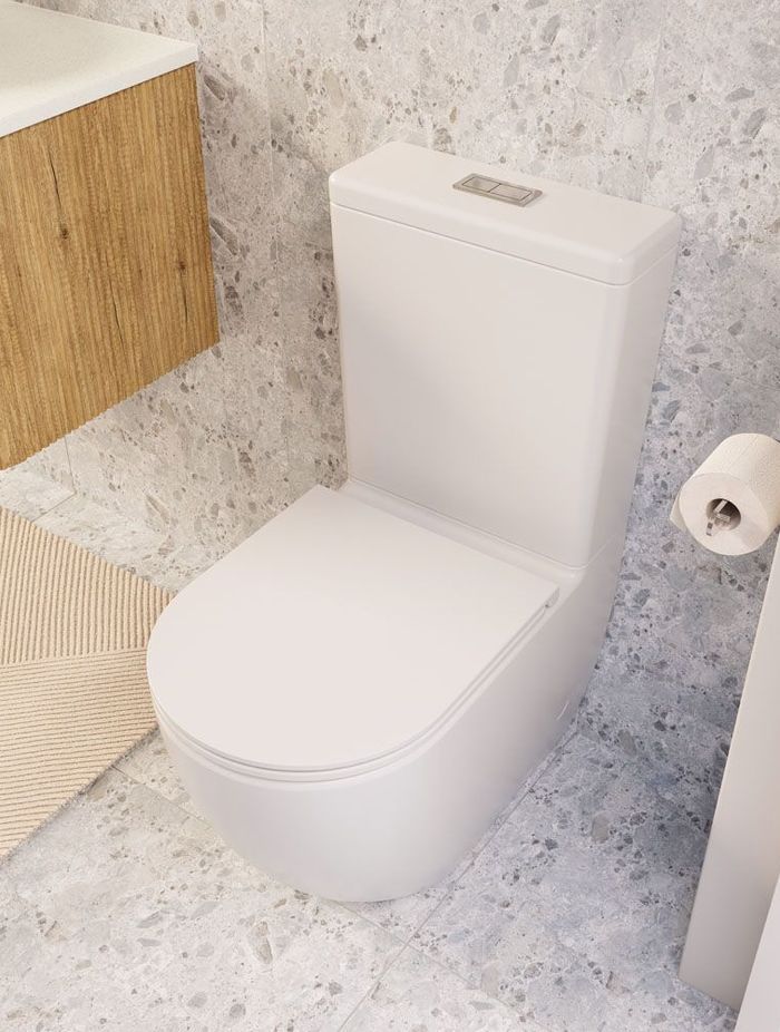 Joli Tornado Flush Back-to-Wall Toilet with Slim Seat by Fienza