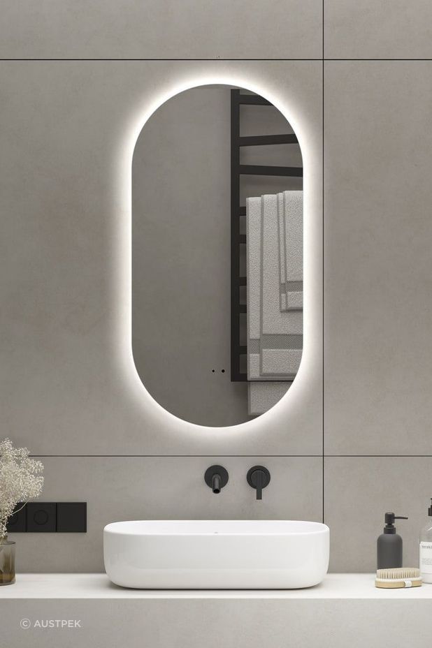 Orio Flint Frameless Oval LED Mirror | 450 | Frameless by Austpek