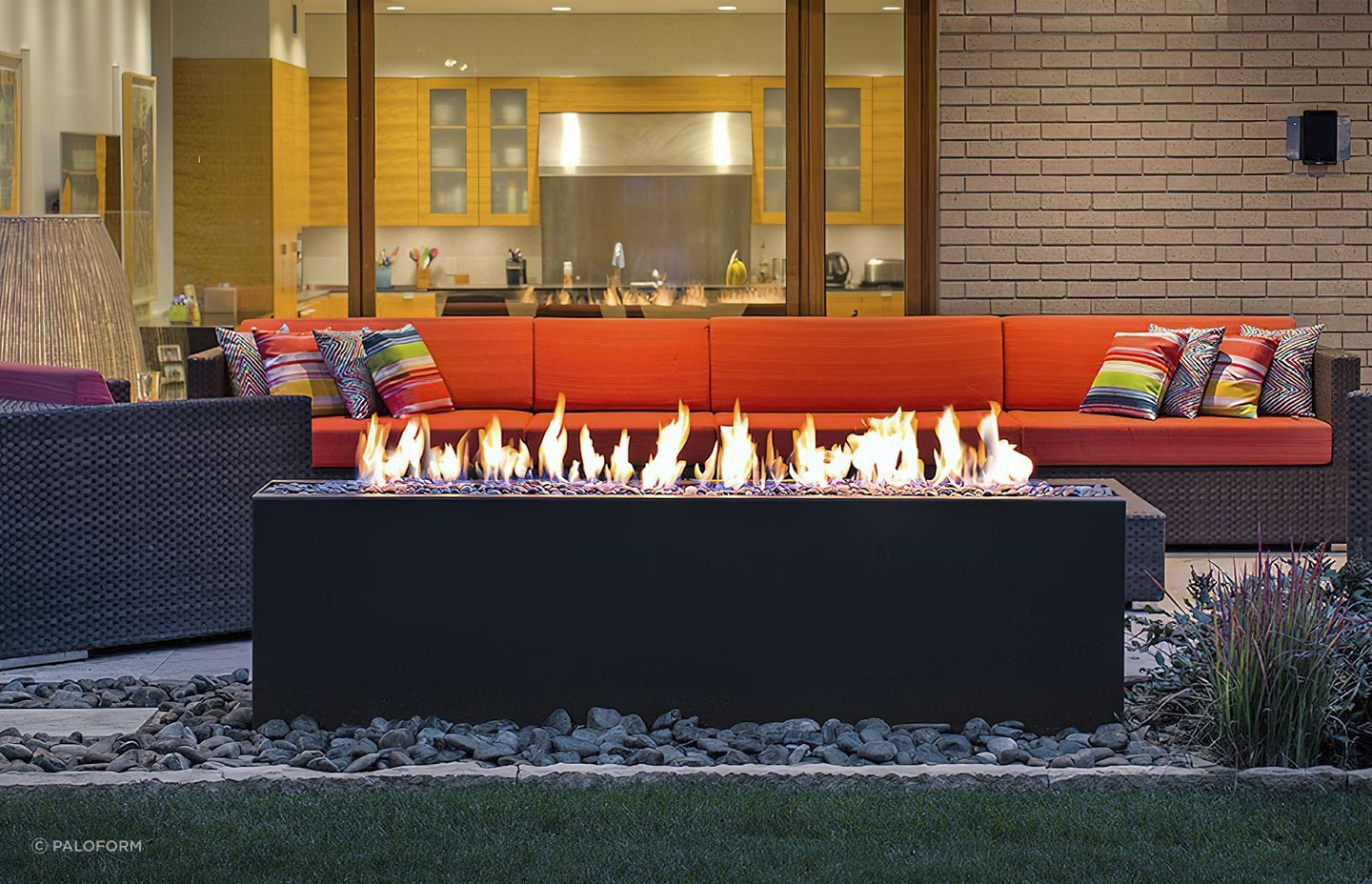 The sleek lines of the Komodo Linear Fire Pit make it an elegant and sophisticated choice.