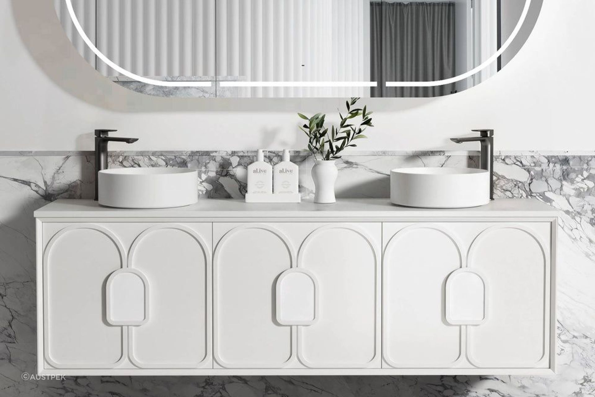 Otti Laguna | Double Bowl Vanity | 1800 | Satin White
By Austpek