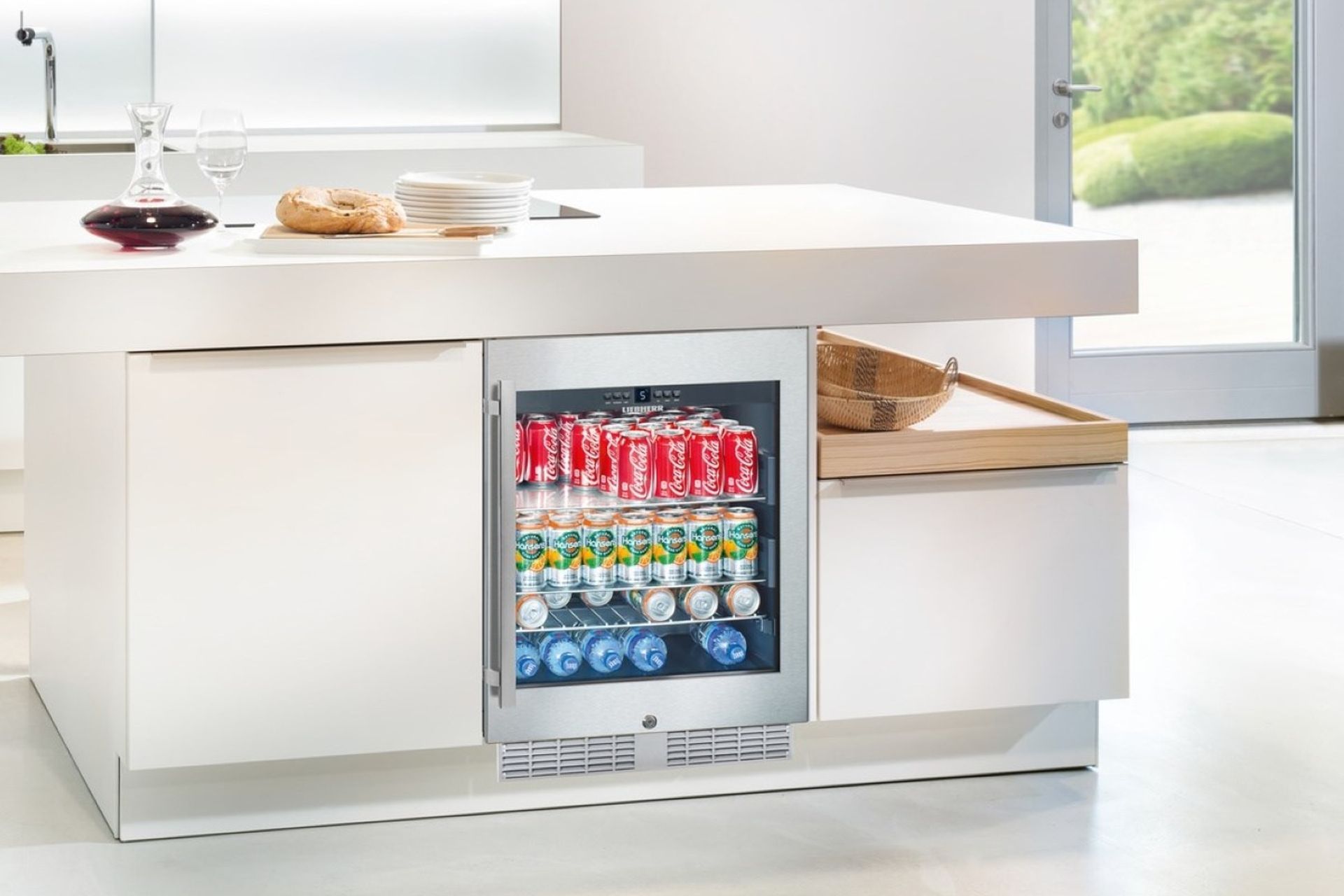 A quality bar fridge, like the Liebherr Glass Door Built Under Beverage Fridge, is always a popular kitchen appliance in the home.