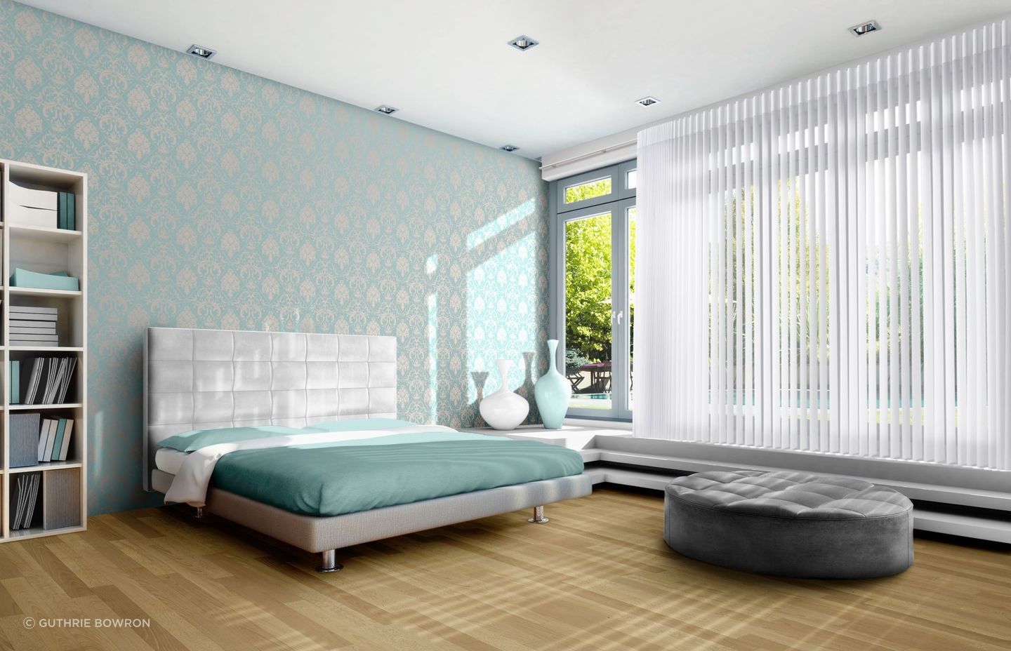 Sheer curtains, like these sublime Luminette Privacy Sheers, allow natural light to filter through your bedroom.