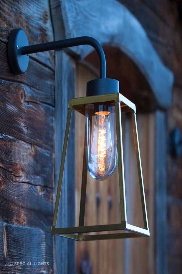 Solid brass is a popular outdoor wall light material.