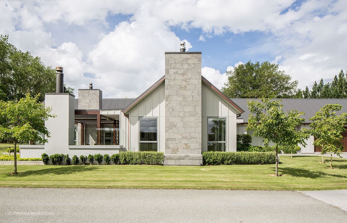A selective and stunning use of Lightweight Bluestone Cladding.