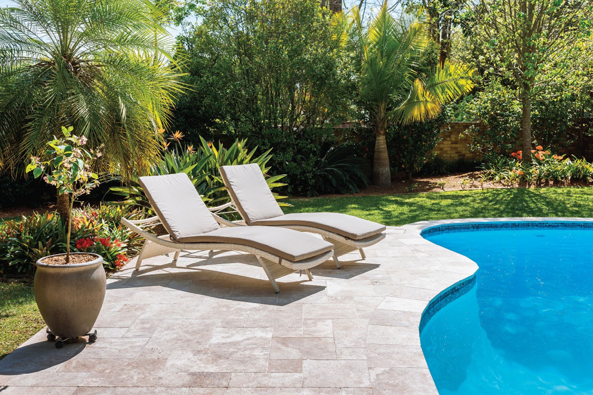 “Limestone’s natural texture creates a slip-resistant surface so you can feel comfortable and relaxed moving throughout your space.”