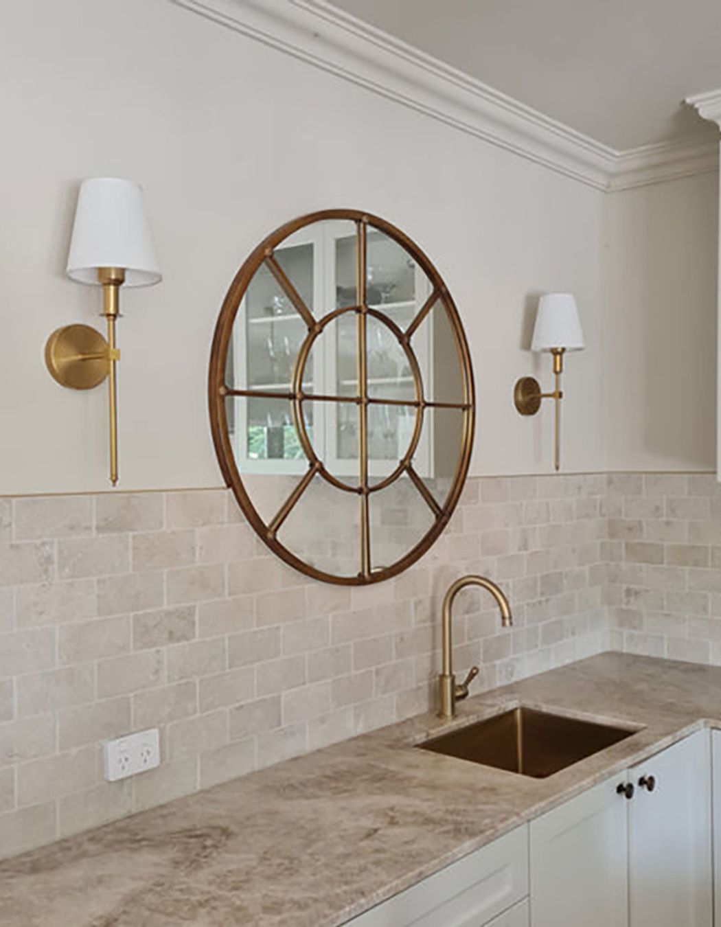 Brass Wall Light II with White Shade
by Oscar and Mila