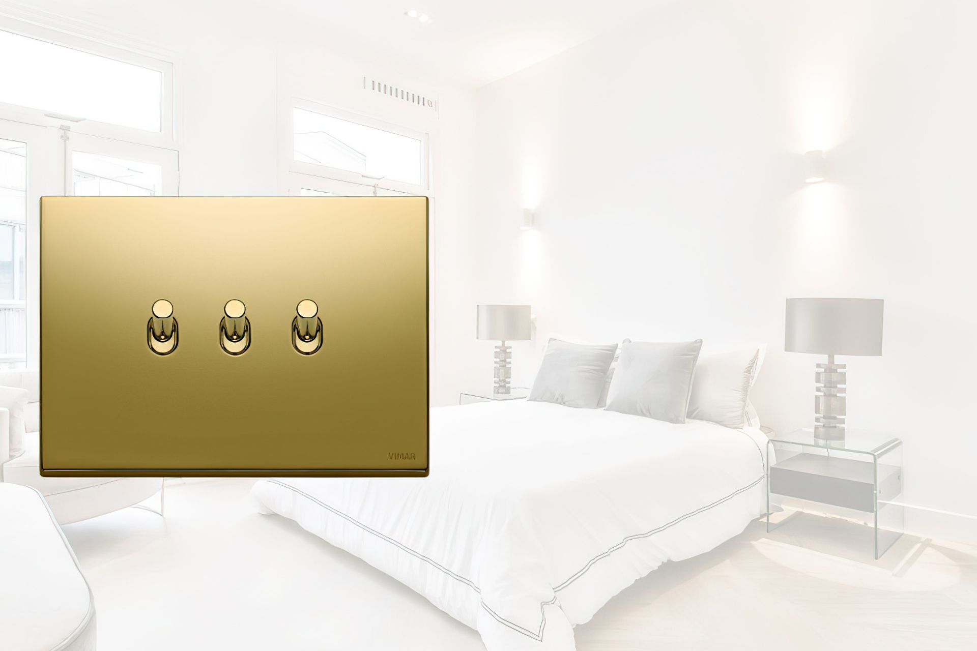 Featured: Vimar Vintage Flat – Gold 3 Gang Toggle Switch