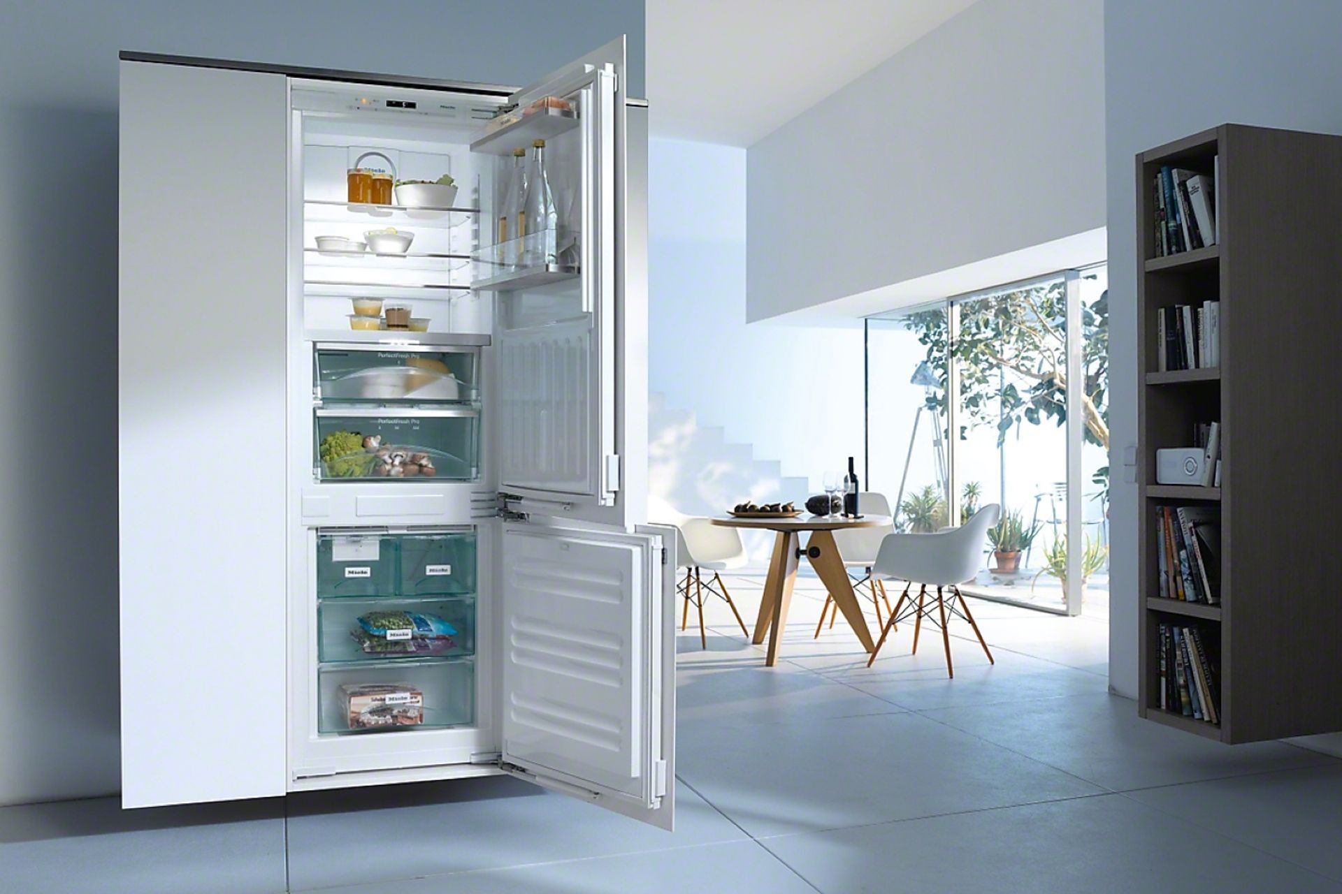 The Integrated Fridge Freezer With Ice Maker by Miele can produce 0.8 kg of ice cubes per day making it a great asset for those hot days.