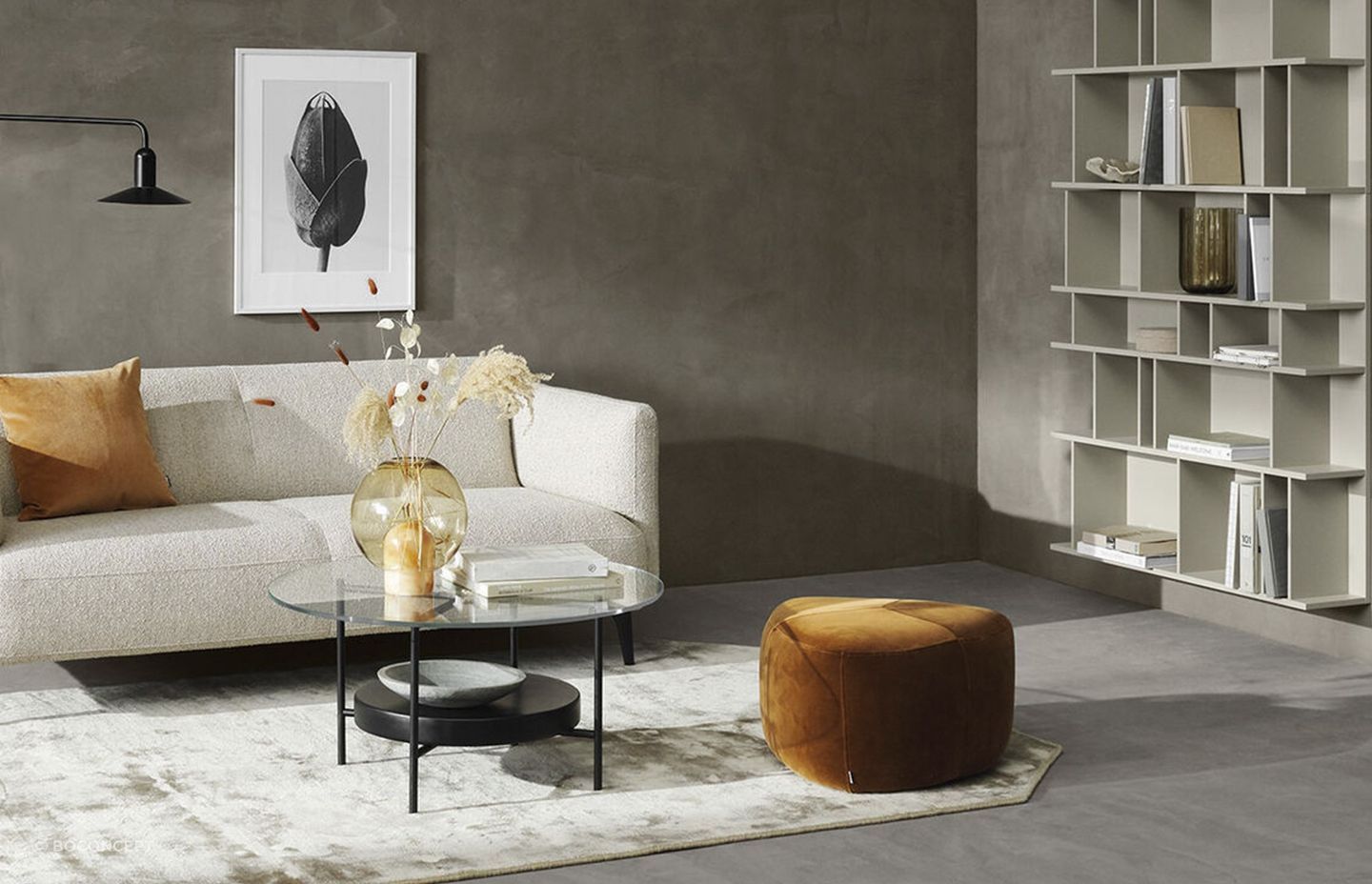 A two tiered round coffee table provides twice the opportunity for gorgeous styling.