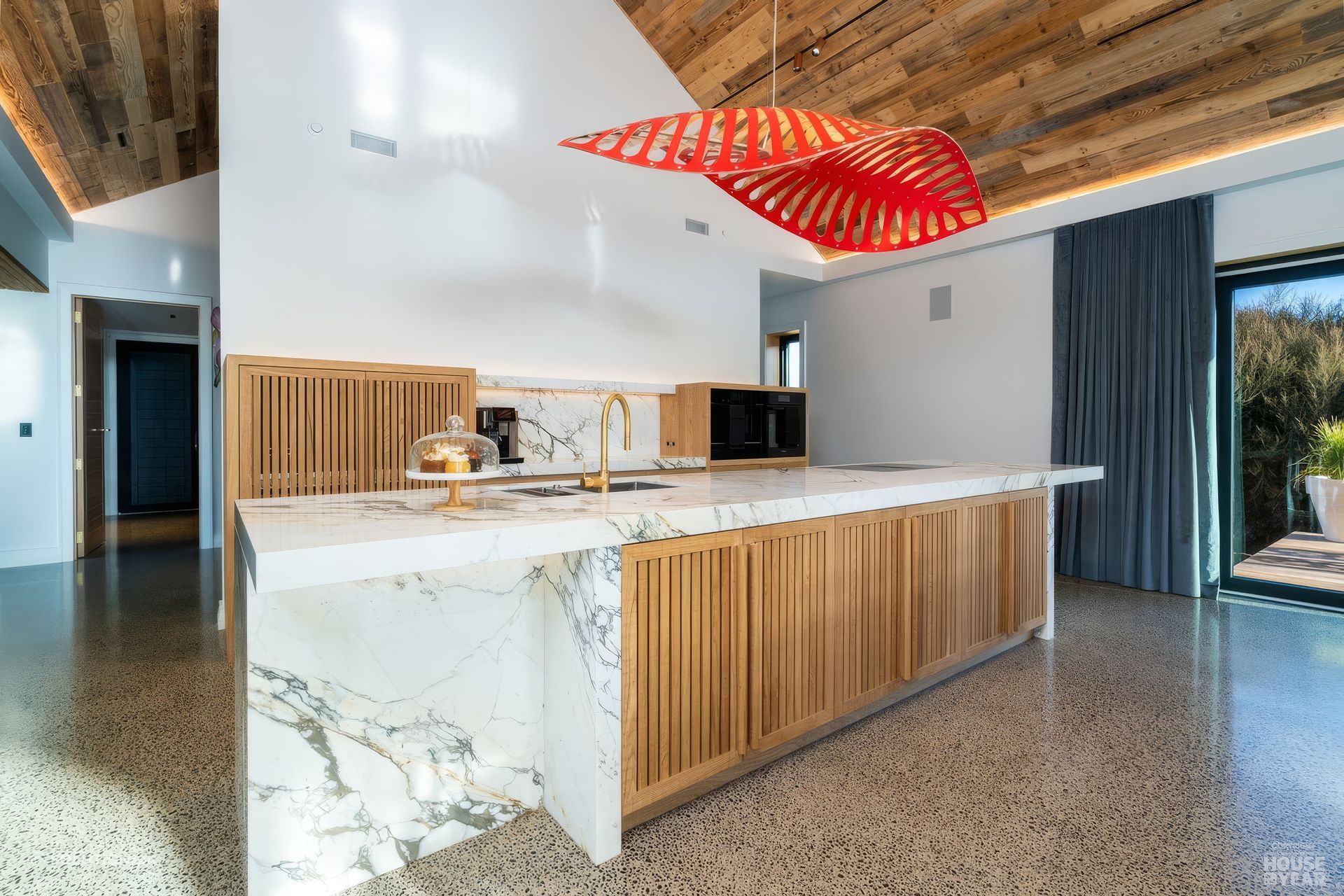 Subtle Holyoake wall grills from Solutionair sit high on the kitchen wall.