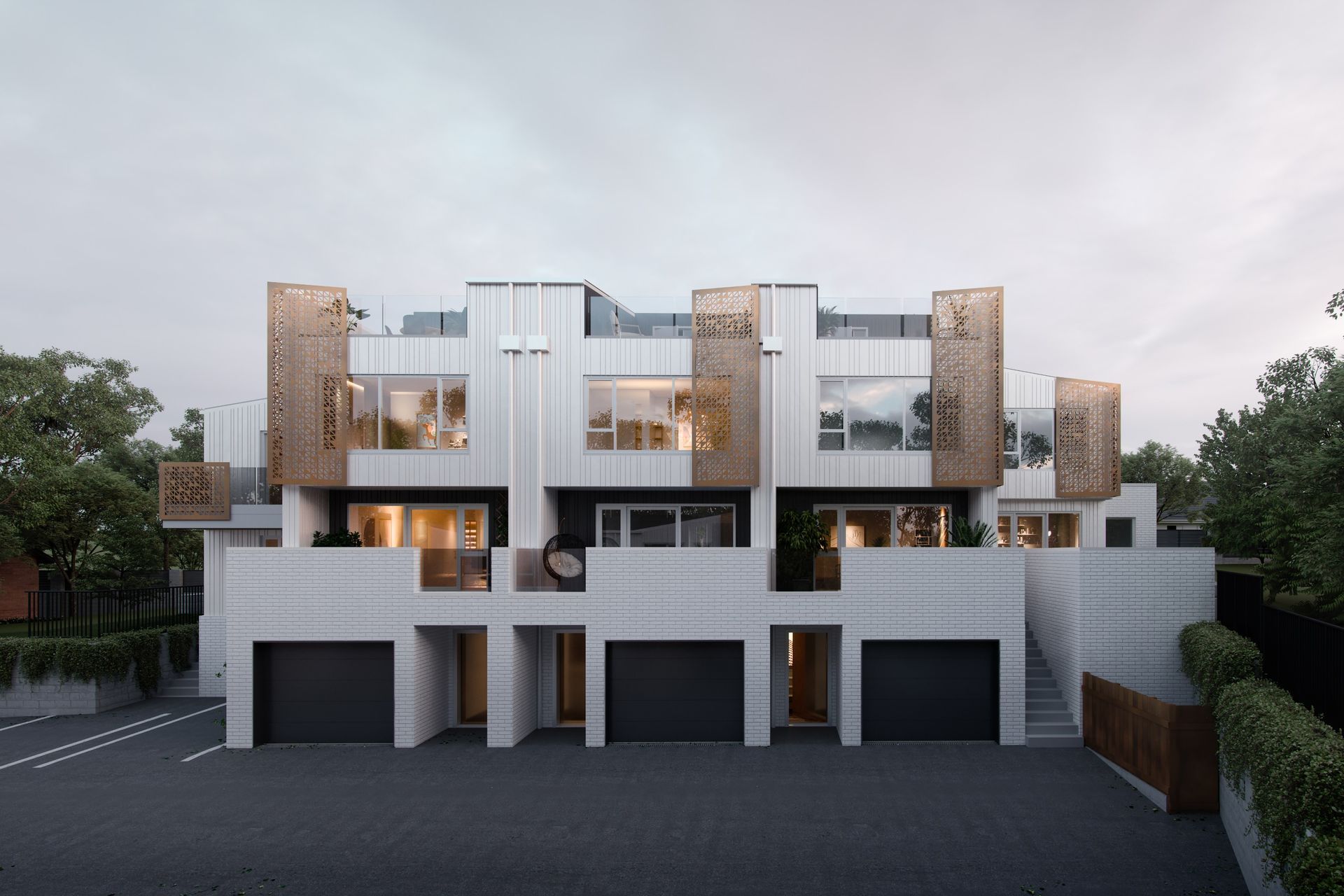 A clever, creative and contemporary take on terrace townhouses in Mangere by Arcform.