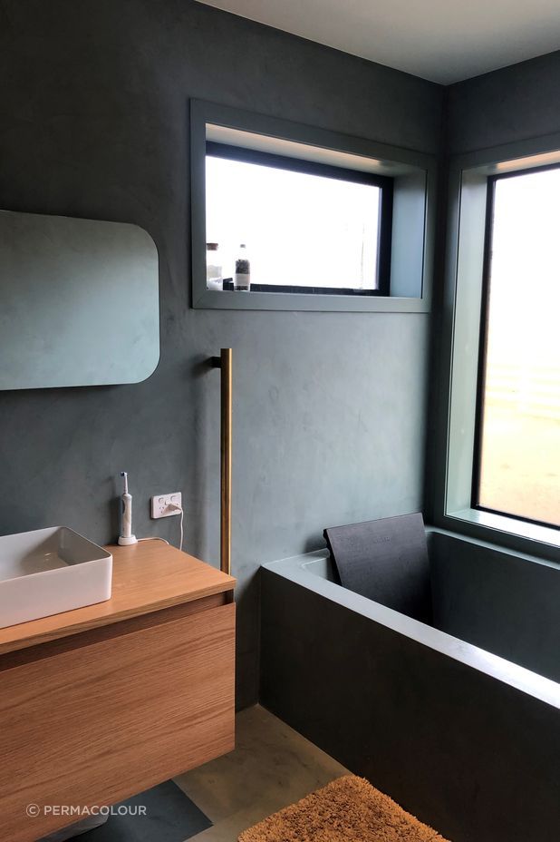 The soft, hand-troweled texture of Permacolour's Microtopping is ideal for modern interiors.