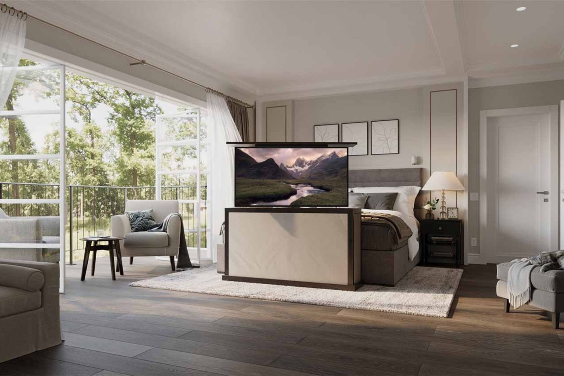 Solutions like the Nexus 21 Hidden TV Lift &amp; Motorised Swivel are an elegant way to conceal your electronics.