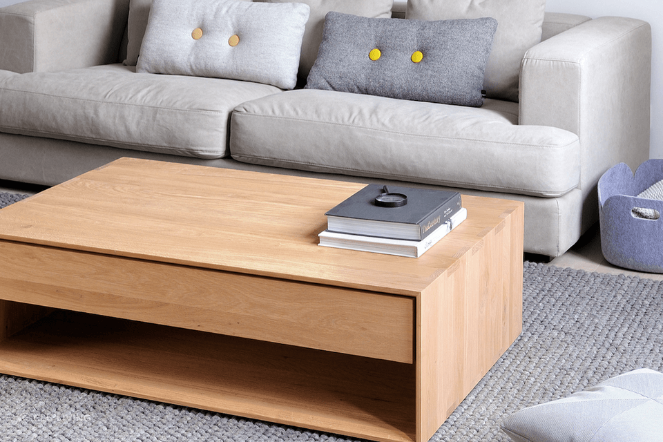 This minimalist coffee table is a practical choice for the modern living room. Featured product: Nordic Coffee Table.