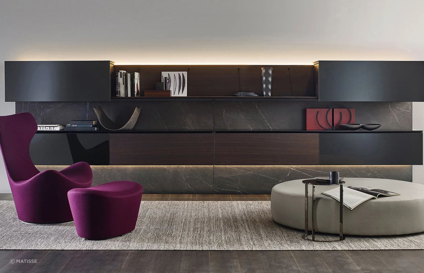 Clutter-free spaces for class, especially with exquisite solutions like the Pab Storage by B&B Italia.