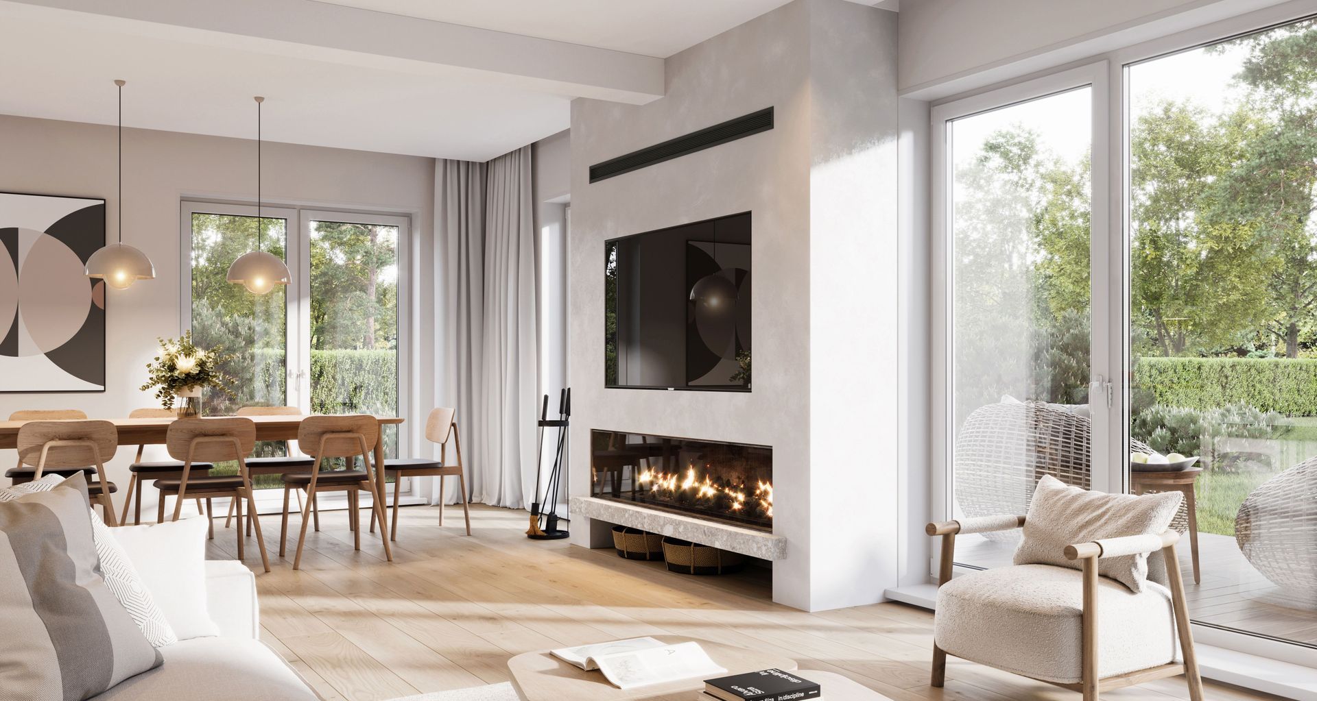 This living space features the Holyoake Supply Diffuser from Solutionair.