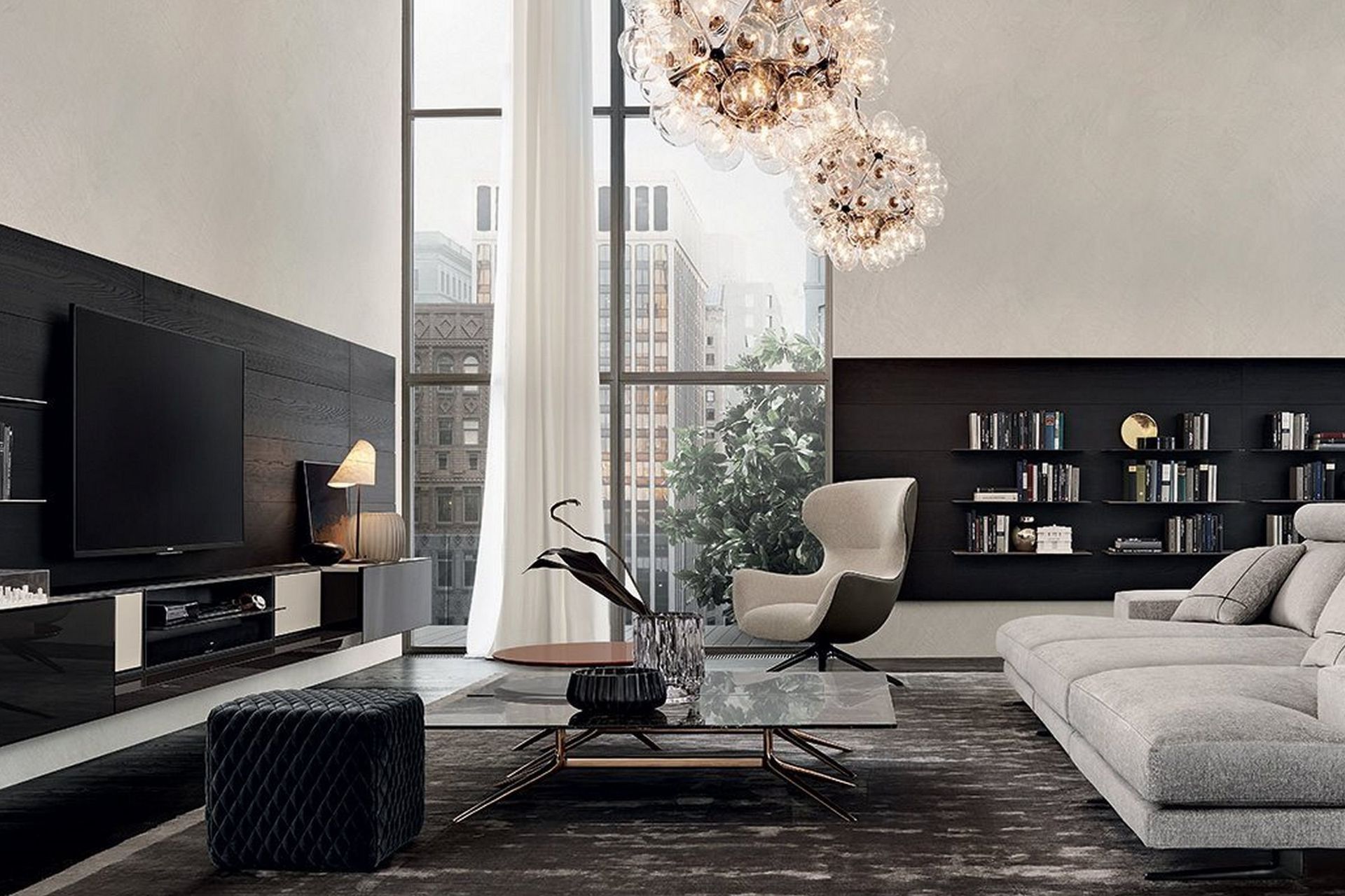 Storage solutions don't need to be overwhelming and can be a background piece to other essential elements in a living space.