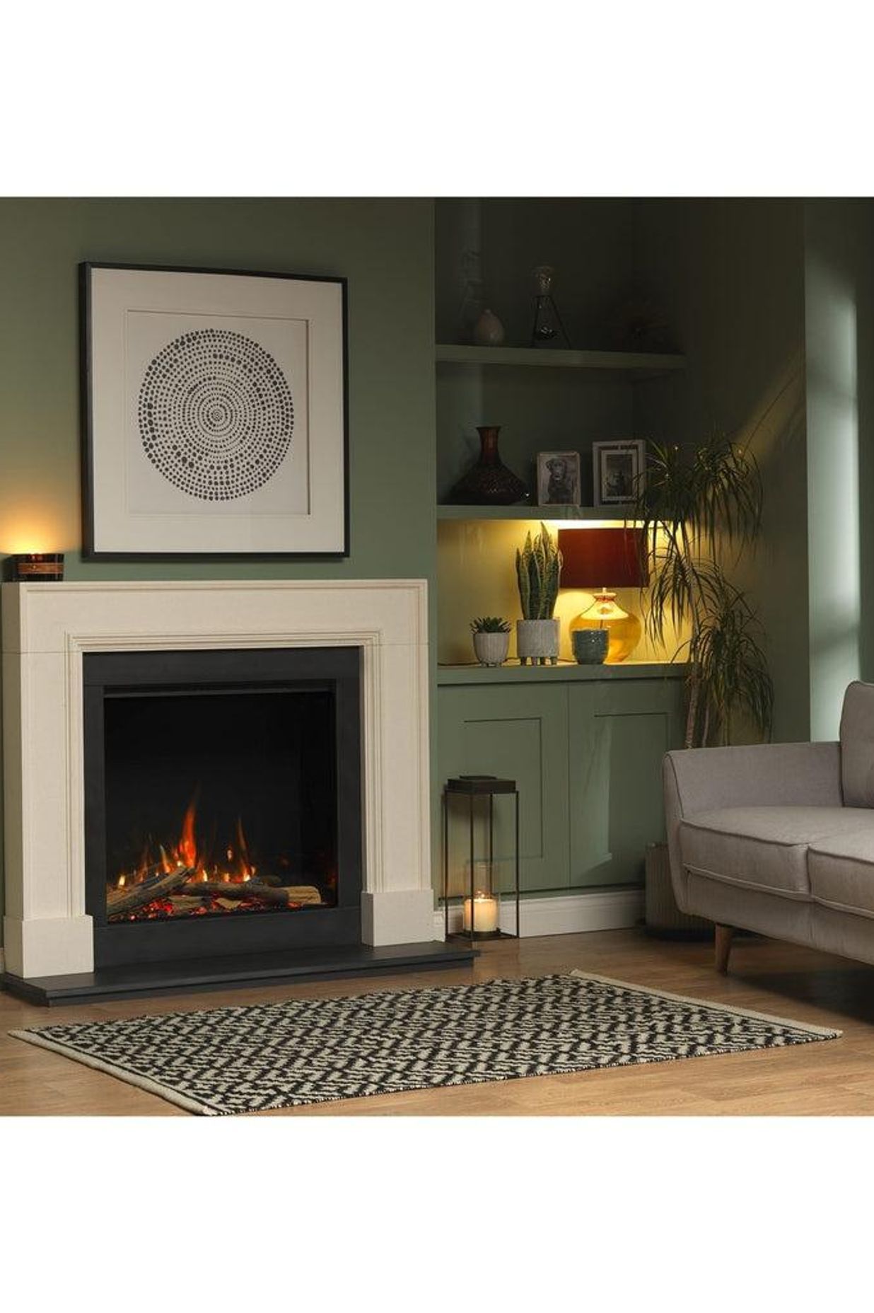  Electric fireplaces offer warmth without the regular upkeep of traditional fires, but still retain the special atmosphere a lit fire creates.