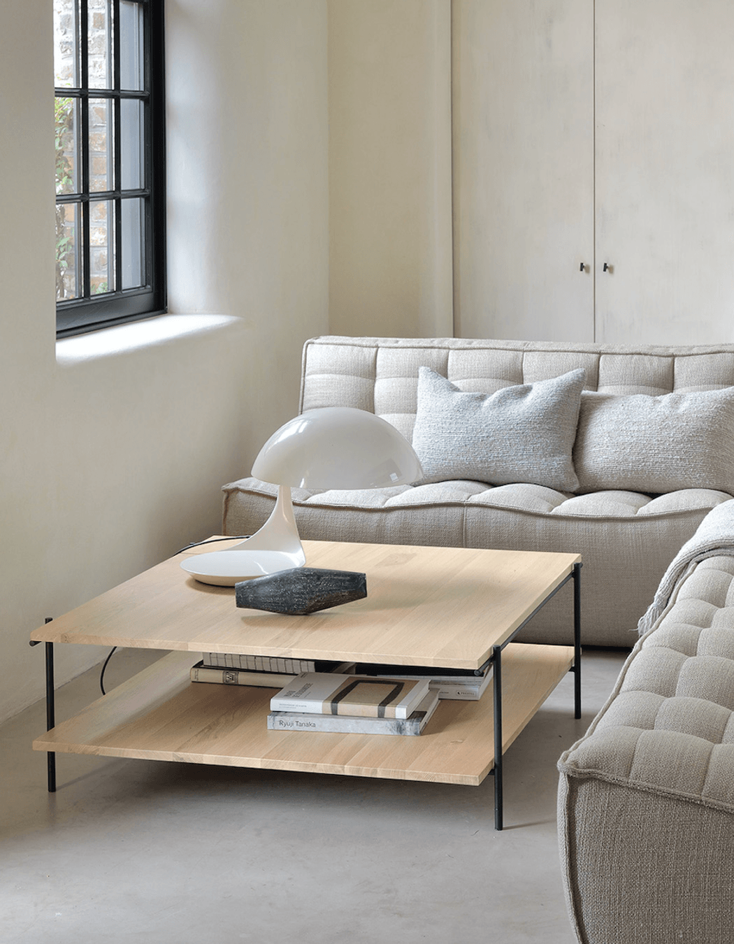 Square coffee tables offer a compact and symmetrical design.