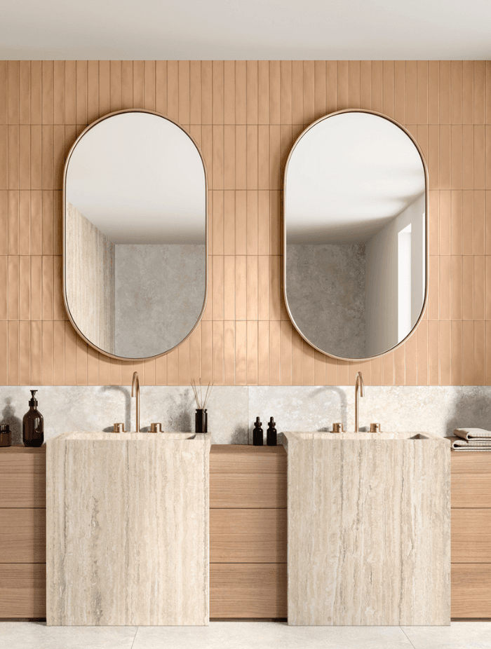 Depth can be created through shape, colour and texture of tiles. Featured Product: Romano Brick Tile Series By Tiento