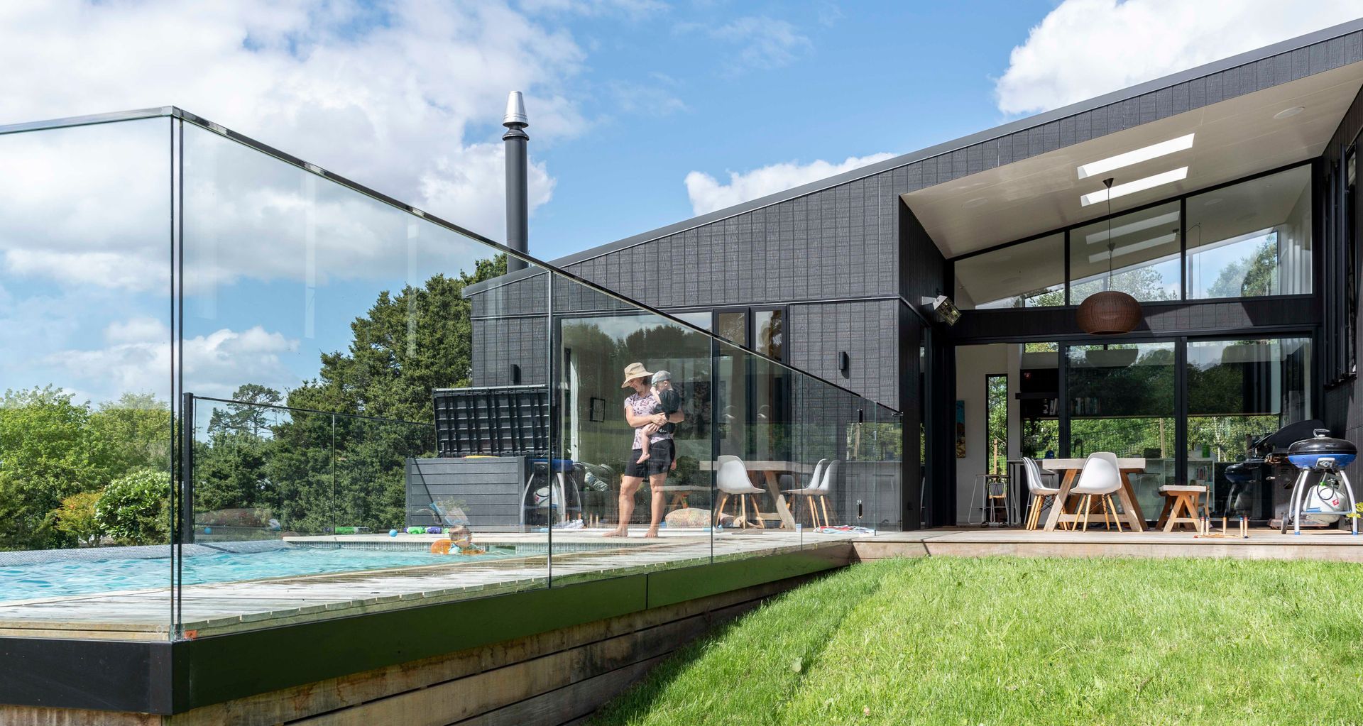 This architectural family home was built by Box for a young family in Pukekohe East.