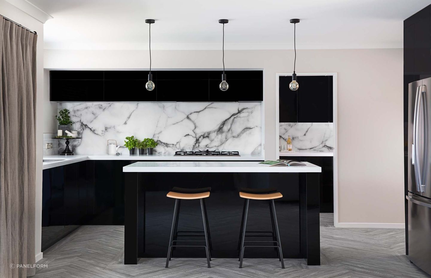 Panelform's StyleLite Acrylic Cabinet Doors are low-maintenance, heat and moisture resistant, and are one of the few options that are easily repairable too.