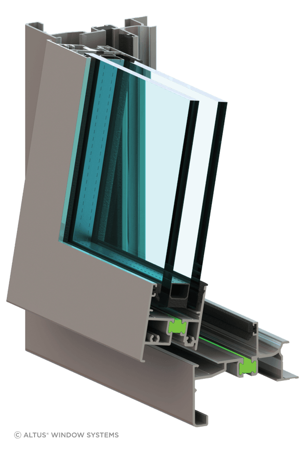 A cross-section of the Southern41 thermally broken window.
