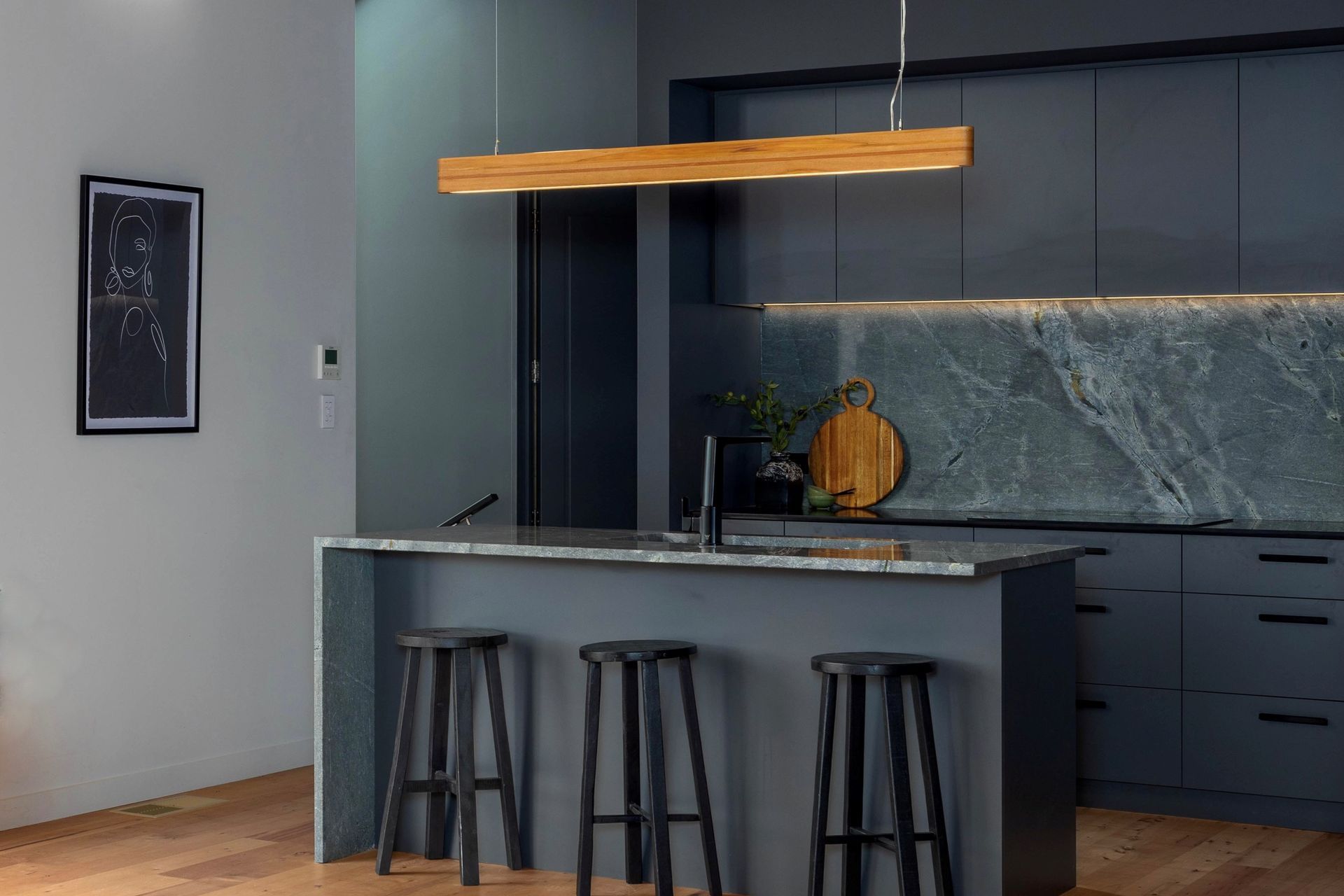 LED linear lights are incredibly versatile as a functional and stylish source of lighting, seen here with the stunning Strata Pendant Light.