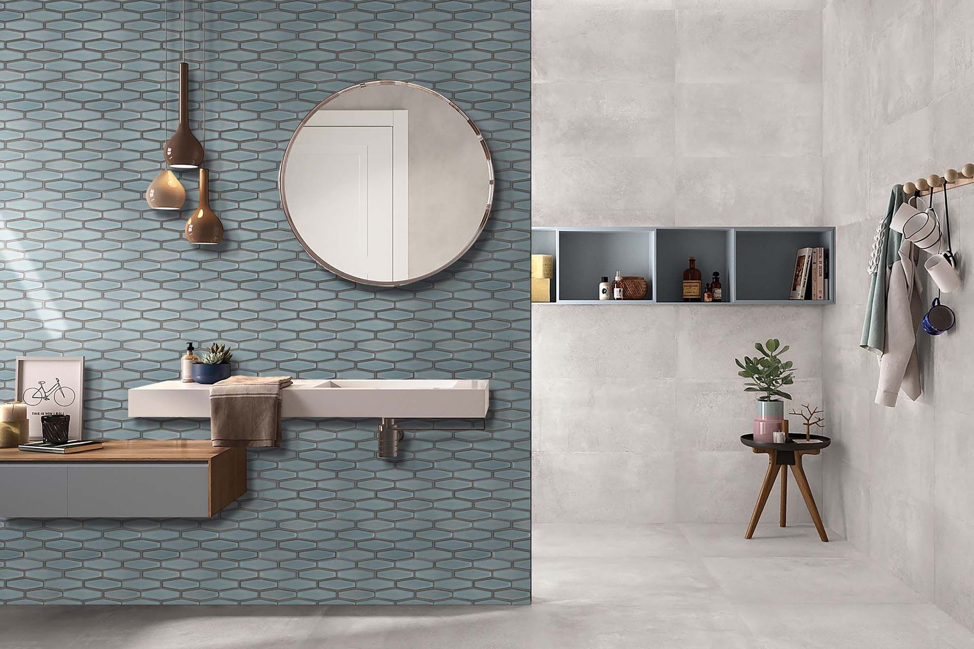 Unique and sleek — The Stretched Hex Mosaic Series by Global Tile.