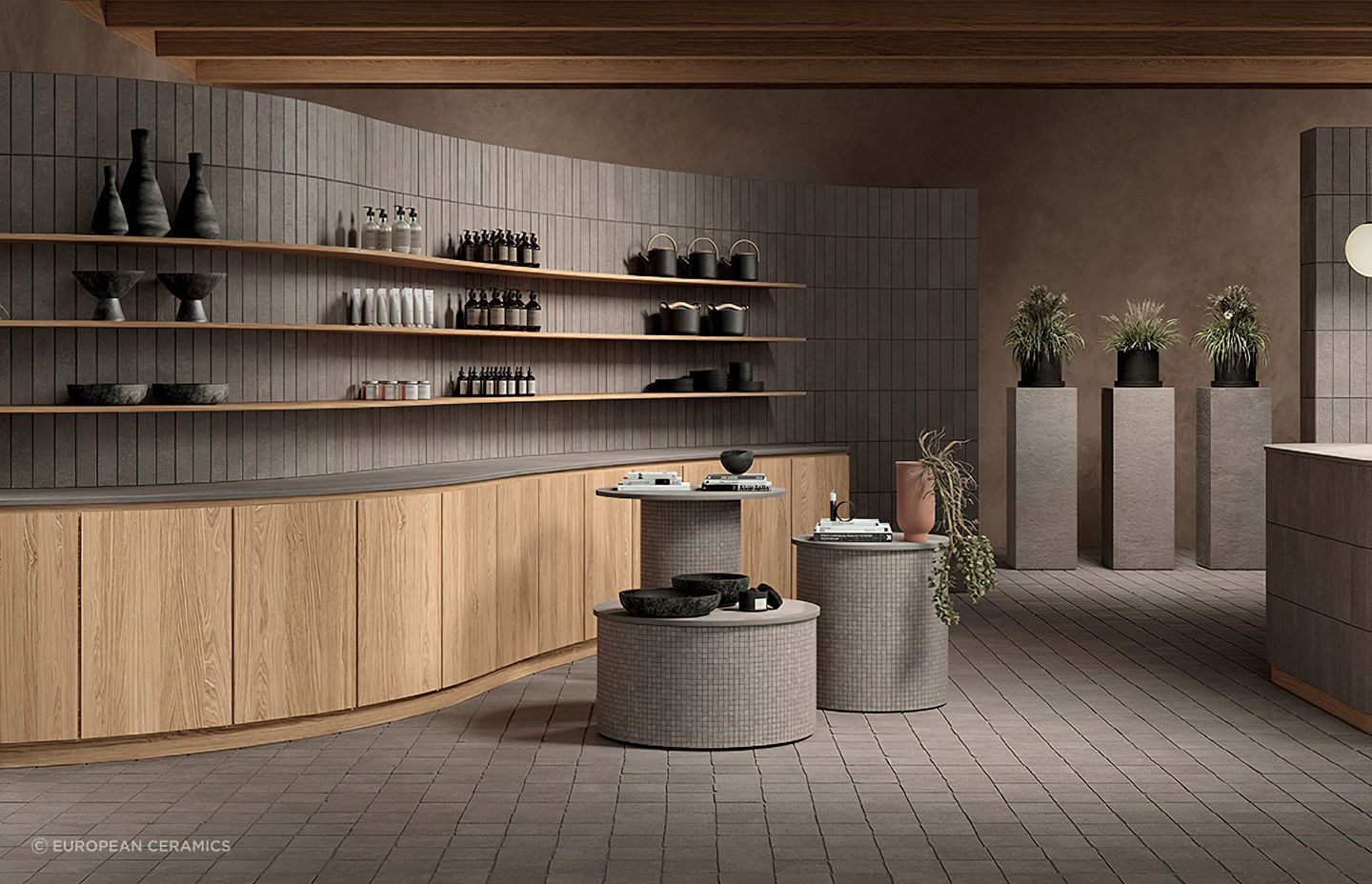 The stylish Terra Crea Floor & Wall Tiles come in a square 800x800mm and rectangular 600x100mm.