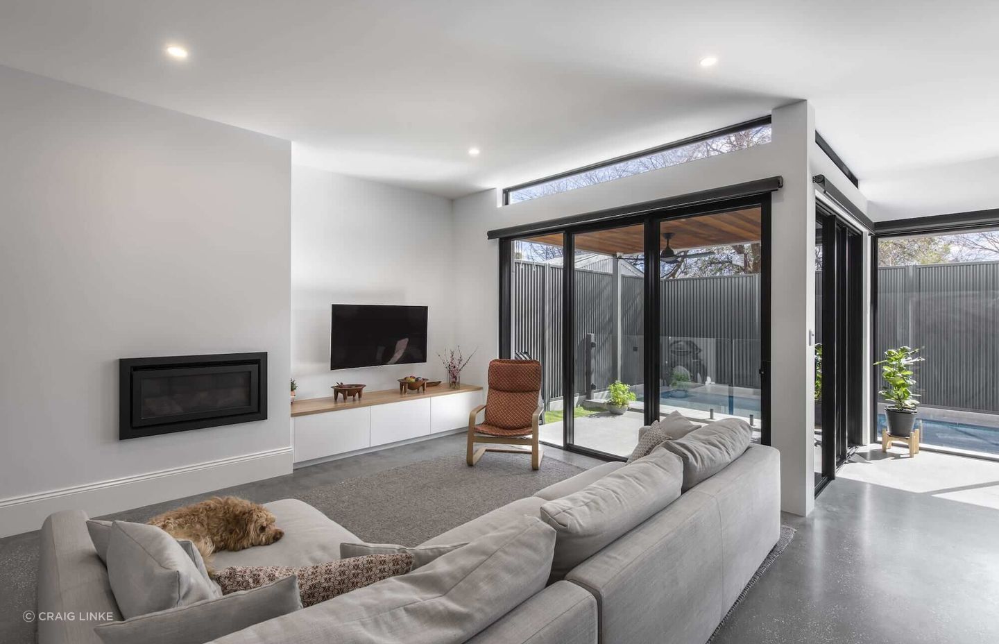 Downlights should be distributed evenly across a ceiling. Featured project: The Cottage by Craig Linke Bespoke Building.