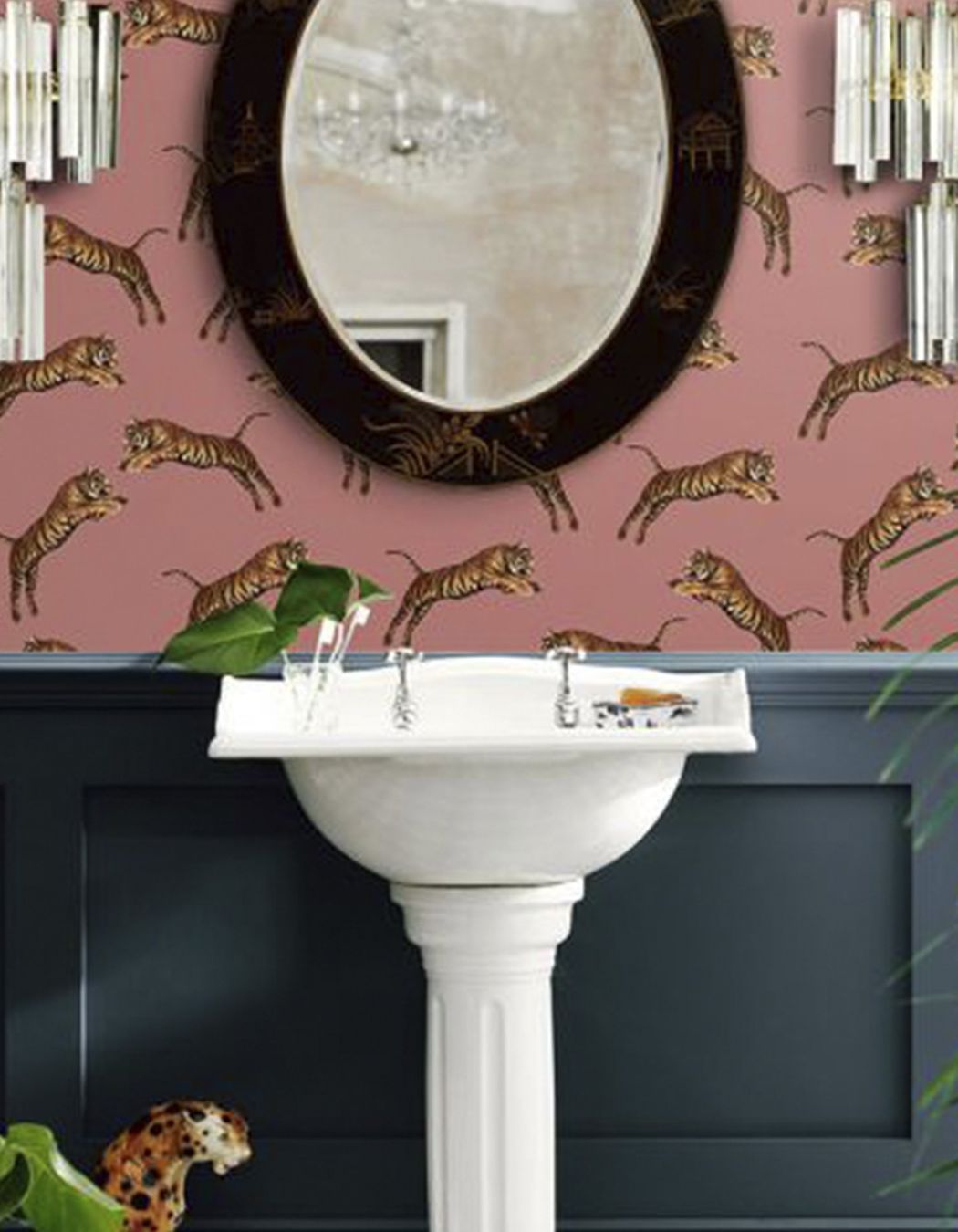 Pouncing Tigers Blossom | Wallpaper by Paloma - Trabeth Textiles