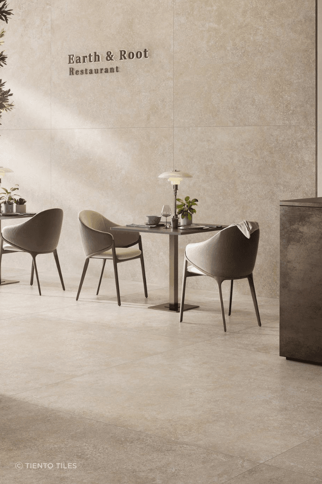 The Travertino porcelain tile series offers a refined interpretation of travertine.