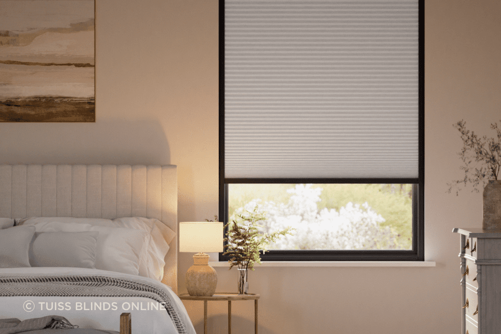 Tuiss-Blinds-Online-Bedroom-scene-Total-Blockout-Honeycomb-Blind-ReposeGreyAnthraciteFrameStraight-1024x1024.png