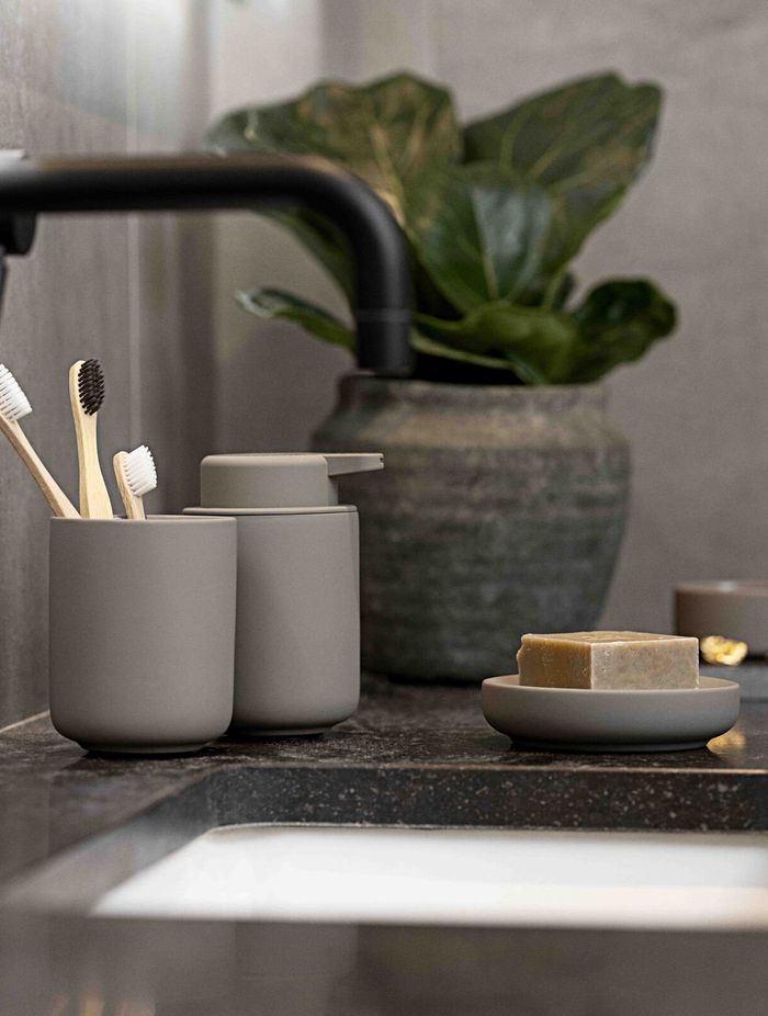 Bathroom accessories should complement a space in shape, colour and style. | Featured product: Zone Ume Soap Dispenser 250ml