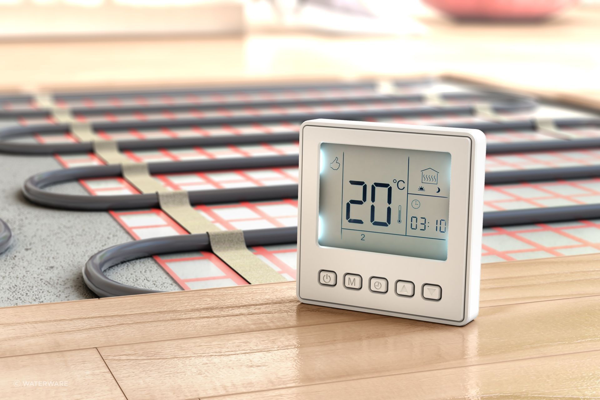 An Underfloor Heating & Radiator System, like that offered by Waterware, are perfect for warming hard surfaces, including bathroom tiles.