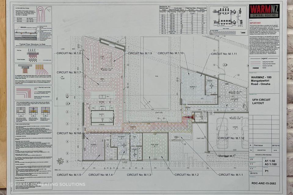 The impressive detail of a floor plan with underfloor heating in mind.