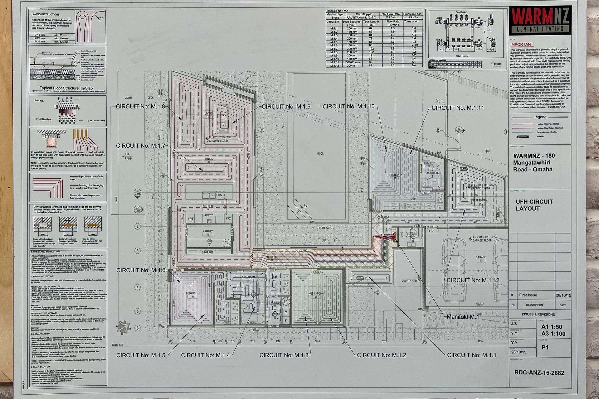 The impressive detail of a floor plan with underfloor heating in mind.